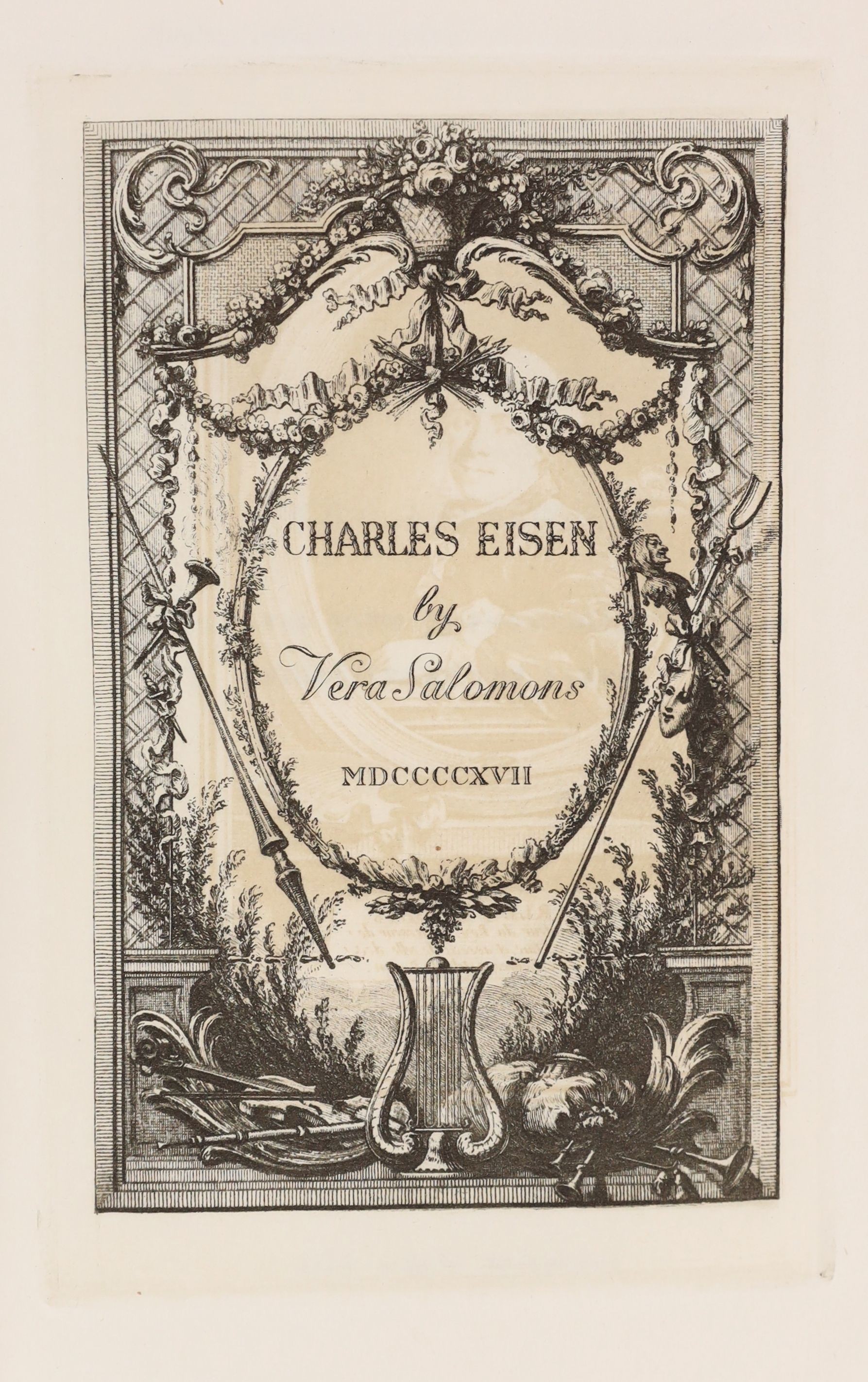 Nonesuch Press - Herbert, George - The Temple, one of 1500, 8vo, red brocade over boards, 1927; Salomons, Vera - Charles Eisen, one of 100, 8vo, original red paper covered boards, gilt-stamped pattern of fleur-de-lys, Jo